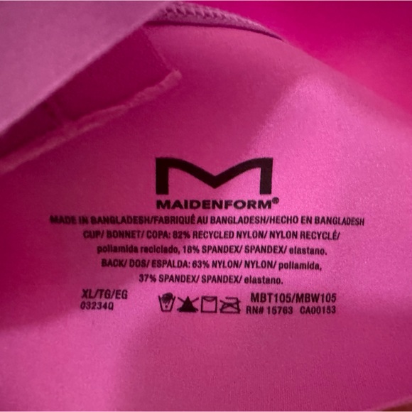 Maidenform Triangle Bralette in Magenta Quartz Size XL - Picture 3 of 4